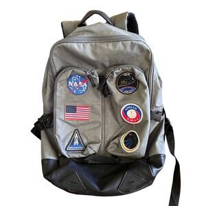Buzz Aldrin Backpack Gray Space Nasa ISS Shuttle Patches Casual Costume School